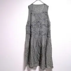 イオコムイオ センソユニコ リネン フレンチスリーブワンピース ムラ染 