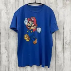 【 ブランド不明 】2011 任天堂 マリオ プリントTシャツ ブルーのサムネイル
