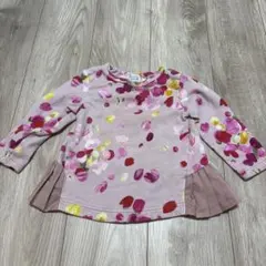 ハッカベビー　花柄長袖トレーナー 90cm