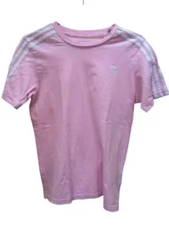 adidas アディダス 3ライン　リンガーTシャツ 半袖　ピンク　160サイズ