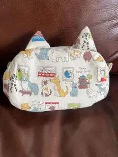 猫耳ポケット付き にゃんこ巾着ショルダー ポシェット 持ち手変更可能
