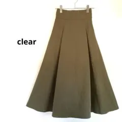 美品 clear フレアロングスカート F カーキ ウエストゴムのサムネイル