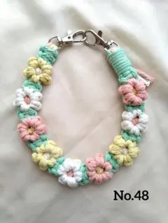 マクラメ編みストラップ スマホハンドストラップ　キーホルダー