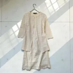 ✽★UNTITLED ワンピース【9】総レース 七分袖 きれいめ 上品　D37