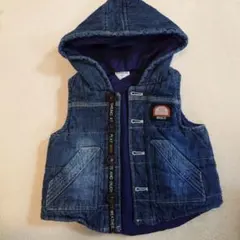 美品 BREEZE デニム ベスト フード付き