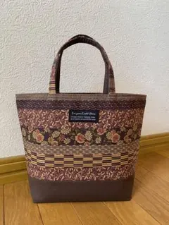 矢絣と薔薇　パープル　ハンドメイド　トートバッグ