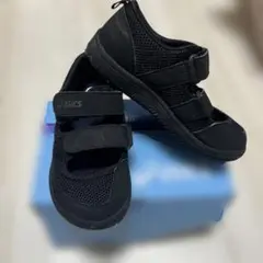 asics ブラック サンダル ベルクロ