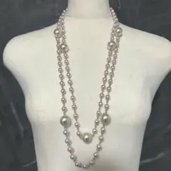 新品※百貨店購入※パールロングネックレス