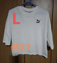 PUMA ホワイト 半袖Tシャツ L