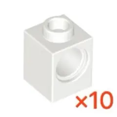 【LEGO】　テクニックブロック1×1ペグ穴1個　ホワイト　10個