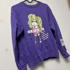 紫色キャラクターグラフィック 薄手トレーナー160