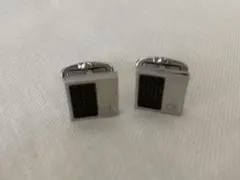 Calvin Klein カルバンクライン カフスピン　シルバー × チェック柄