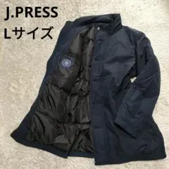 J.PRESS　ダウンコート　ネイビー　フード有　Lサイズ