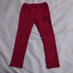 hakka kids リボン柄刺繍 ロングパンツ レッド