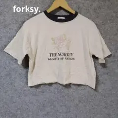 forksy. 花柄プリント 半袖クロップドTシャツのサムネイル