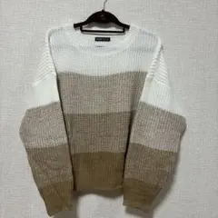 【新品　美品】グラデーション　セーター　ブラウン　ホワイト
