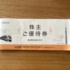 株主ご優待券　東武鉄道