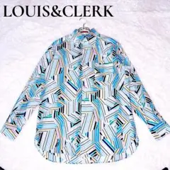 LOUIS&CLERK ルイス&クラーク 幾何学 ストライプ柄 長袖シャツ