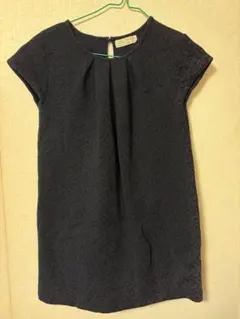 ネイビー レース 半袖ワンピース