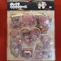 ぷっくりキラキラハートシール　マイメロ　クロミ　ドリーム