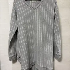 BEAMS HEART ストライプ Vネック 長袖カットソー