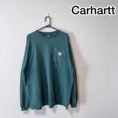 Carhartt　カーハート　ワンポイントロゴ ロンT　長袖　XL　モスグリーン