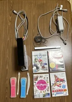 Nintendo Wii 本体 ソフト4本 リモコン2個 セット