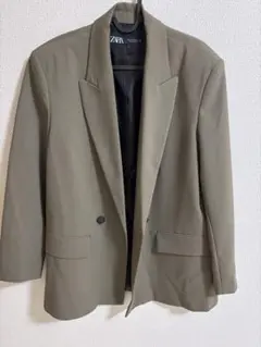 ZARA ダブルブレスト仕様　オーバーサイズブレザー S カーキ