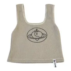 リブ編み ベージュ タンクトップ Fサイズ
