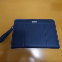 ネイビー 合成皮革 クラッチバッグ