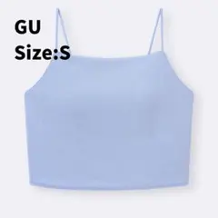 美品⭐︎　GU　ジーユー　ブラフィールクロップドラメキャミソール　ブルー　S
