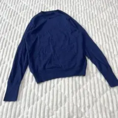 【a4113】無印良品 美品 ウール100%使用 クルーネックセーター ブルー