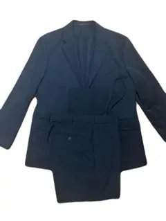 ユニクロ 感動ジャケット LパンツM セットアップ 上下ウールライクスーツ 黒