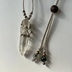 ヒマラヤ水晶 ガネッシュヒマール ＊ ハンドメイド マクラメネックレス 59