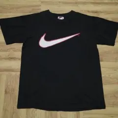 90~00s　USA製　NKE　白タグ　Tシャツ　スウッシュ　ブラック　L