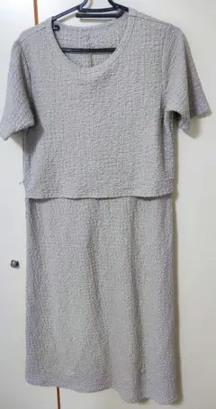 マタニティワンピース М〜Lサイズ 半袖 授乳口つき