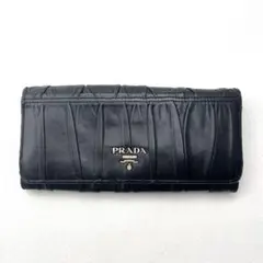 PRADA プラダ 長財布 ナッパレザー ゴールドロゴ フラップ 0703-5