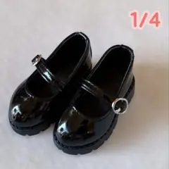 MDD MSD シューズ 靴 1/4ドール　ワンストラップローヒール　ブラック