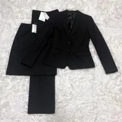 ［極美品］コムサイズム セットアップスーツ3点セット ブラック タグ付きM/S