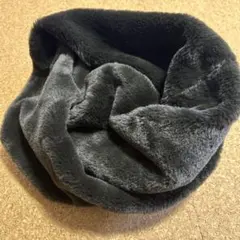 フェイクファースヌード　厚手 大判　黒