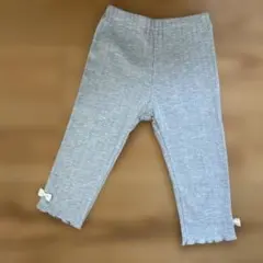 リボン付きグレーキッズレギンス 120cm