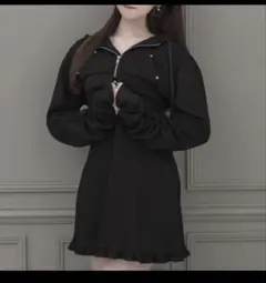 ᶻ*ᶻ様 pium ボンディングワンピ×ショートパーカーセット ブラック