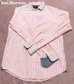 Ben Sherman ピンク ストライプシャツ メンズSサイズ 綿100%のサムネイル