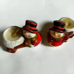 雪だるま　キャンドルホルダー　ティーライトキャンドル　2個