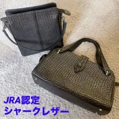 希少】JRA 日本製 シャークスキン ハンドバッグ 黒 - メルカリ
