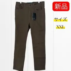 9【新品】ストレッチレギュラー　フィット　テーパード　チノパン カーキ XXL