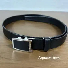 アクアスキュータム　レザーベルト　黒色　牛革のサムネイル