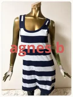 ☘️T23188☘️agnes b ノースリーブ ボーダー ワンピース 1のサムネイル