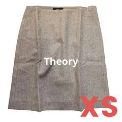 セオリー ミニタイトスカート ツイード y2k ベージュ 秋冬 XS タイト