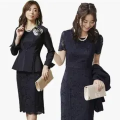 y*☆様 ネイビー レース ワンピーススーツ ジャケットルイルエブティック卒業式